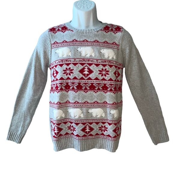 Karen Scott Polar Bear Nordic Christmas Holiday Sweater Size Small - Picture 1 of 5